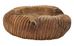 Plateau sculpté Garit Teck recyclé marron