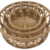 Plateaux ronds en rotin tressé marron ensemble 3 pcs