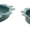 Plateaux ronds métal bleu canard set de 2 pcs
