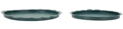 Plateaux ronds métal bleu canard set de 2 pcs