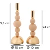Porte-bougie Bolly rose en ensemble de 2 pièces et finitions dorées