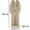 Porte-bougie design angélique en métal couleur Beige