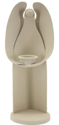 Porte-bougie design angélique en métal couleur Beige