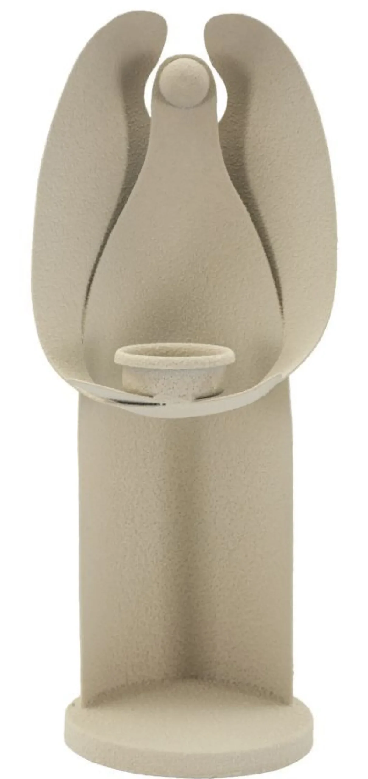 Porte-bougie design angélique en métal couleur Beige