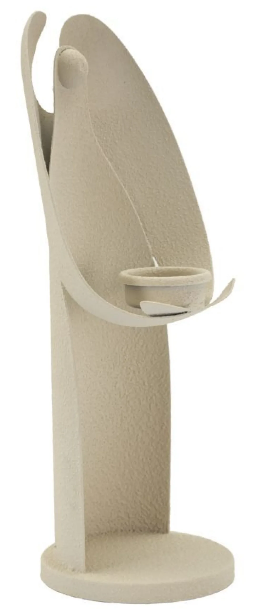 Porte-bougie design angélique en métal couleur Beige