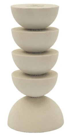 Porte-bougie Dune en céramique Beige
