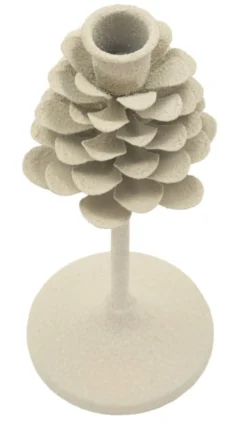 Porte-bougie Dune en métal beige
