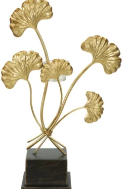 Porte-bougie Glam Iris Doré et base Noir