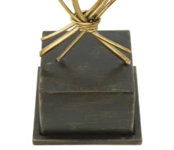 Porte-bougie Glam Iris Doré et base Noir