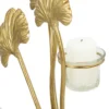 Porte-bougie Glam Métal Doré et Verre base Noir
