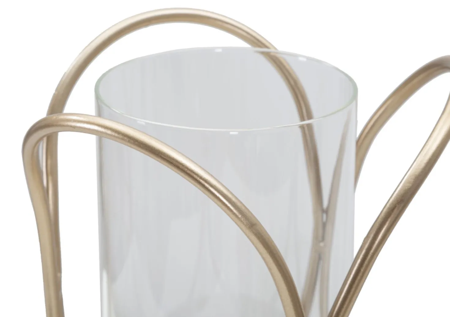Porte-bougie Glox Métal Doré Verre Transparent