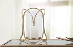 Porte-bougie Glox Métal Doré Verre Transparent
