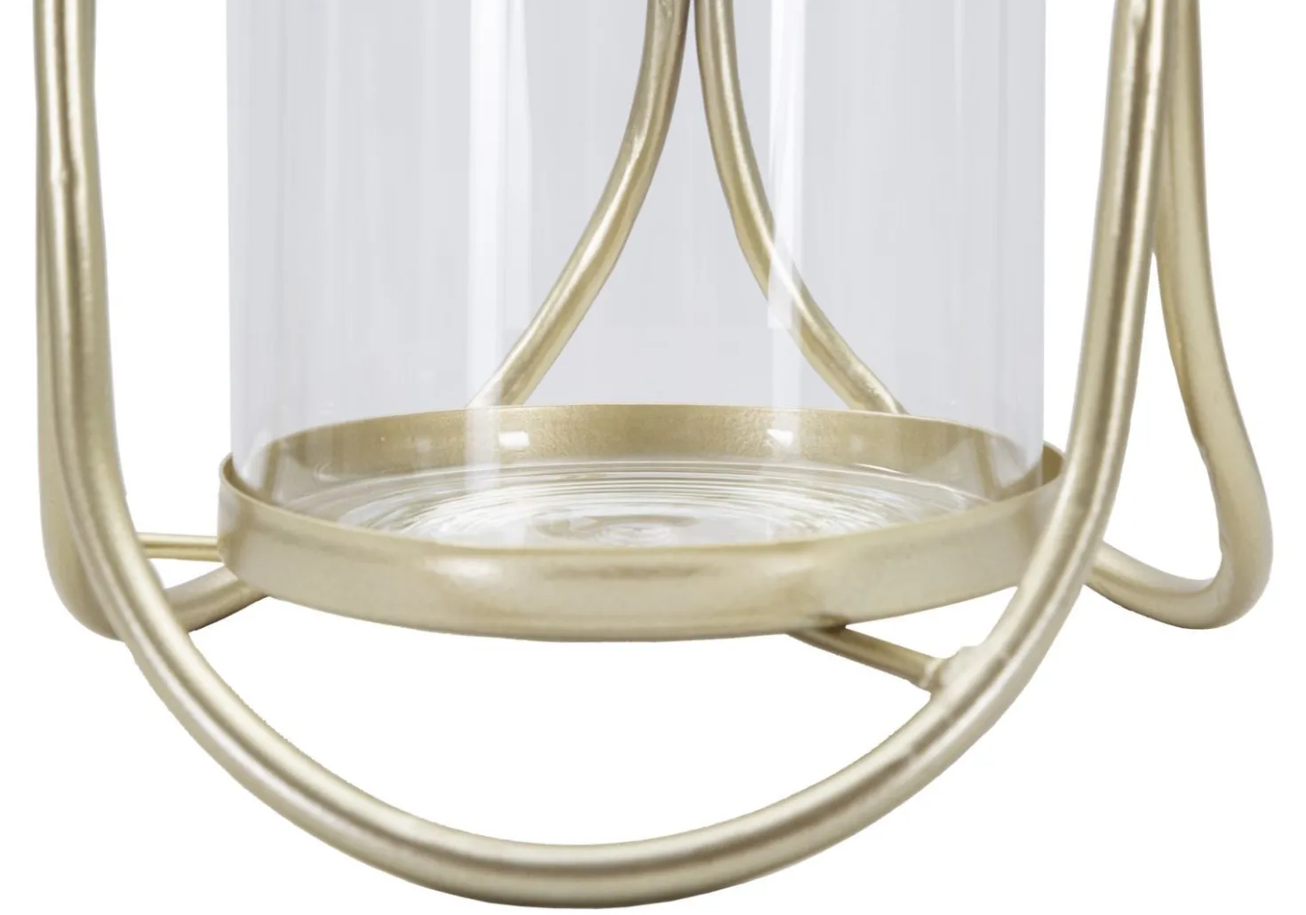 Porte-bougie géométrique métal doré et verre transparent