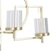 Porte-bougie mural géométrique en métal doré et verre transparent 5 lumières