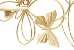 Porte-bougie mural Papillons Métal Doré Verre