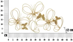 Porte-bougie mural Papillons Métal Doré Verre