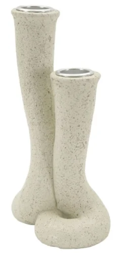 Porte-bougie naturel en spirale Beige