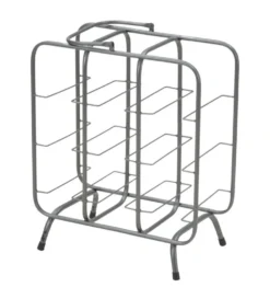 Porte-bouteilles 9 trous métal gris foncé avec poignée