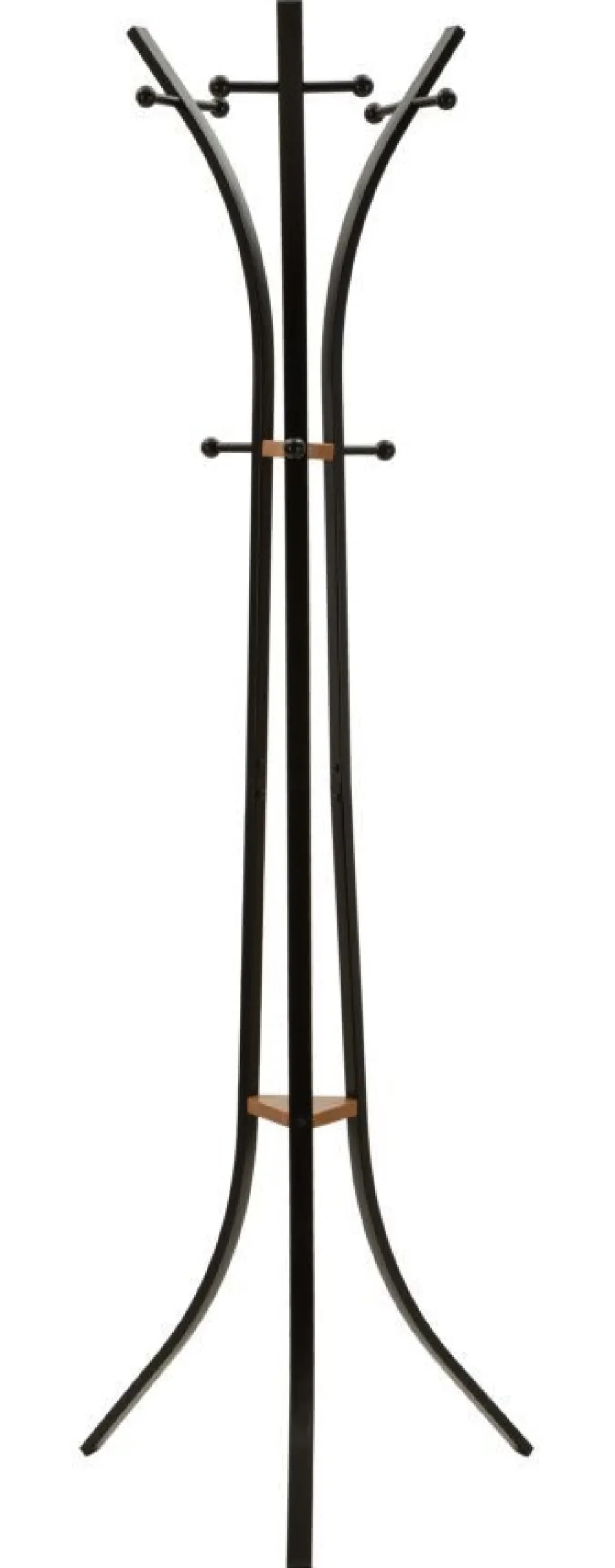 Porte-manteau X design minimaliste bois Noir et accents Orange