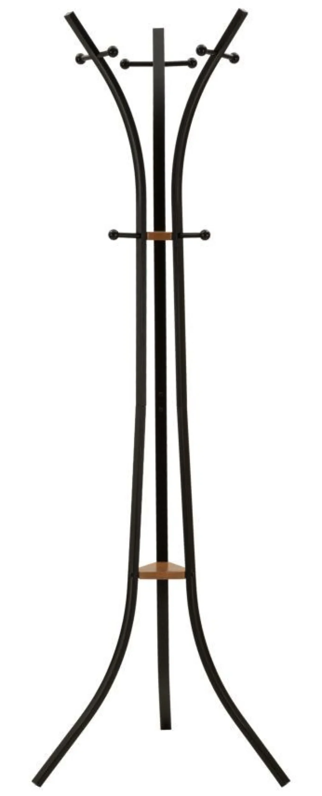 Porte-manteau X design minimaliste bois Noir et accents Orange