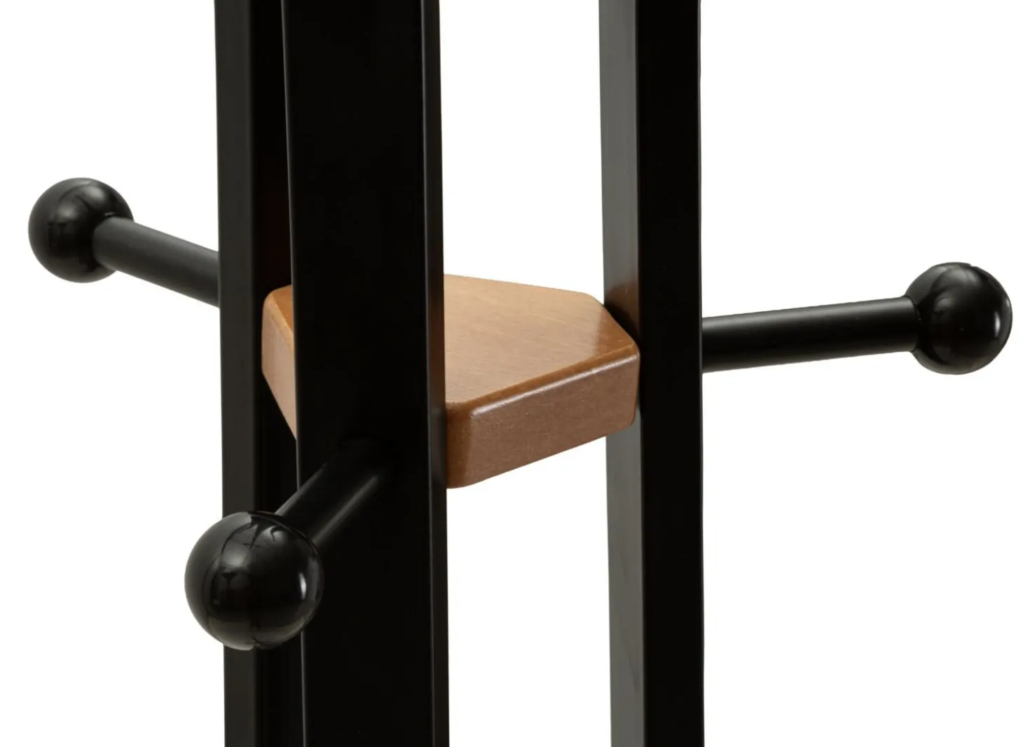 Porte-manteau X design minimaliste bois Noir et accents Orange