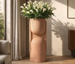 Porte-vase d'extérieur design futuriste en matériau Rose