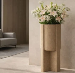 Pot de support de vase extérieur Moai structure solide