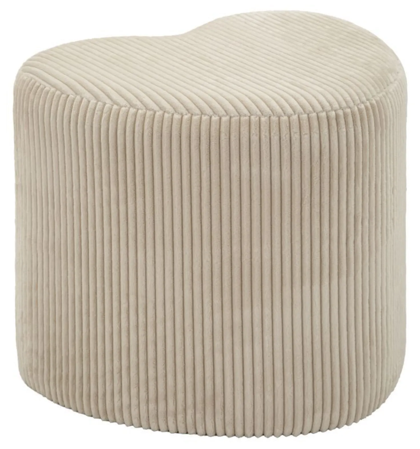 Pouf cœur Dublin Tissu plissé Crème