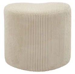 Pouf cœur Dublin Tissu plissé Crème