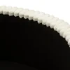 Pouf rond Gothenburg Tissu bouclette Crème pieds Bois Clair