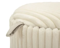 Poufs Gothenburg 2 pièces Cylindriques Tissu Crème
