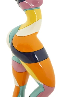 Sculpture Danseuse finition multicolore socle Noir en polyrésine