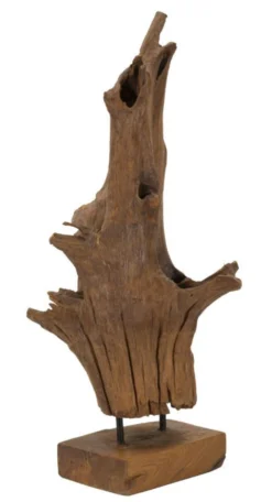 Sculpture en Teck recyclé Akar marron