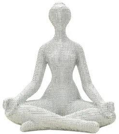 Sculpture Femme Yoga Silver Argent