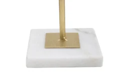 Sculpture géométrique en métal doré et base en marbre