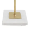 Sculpture géométrique métal doré base marbre blanc