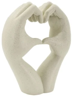 Sculpture Love Stons en résine beige