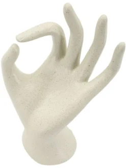 Sculpture main OK Stons finition minérale beige