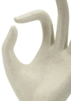 Sculpture main OK Stons finition minérale beige