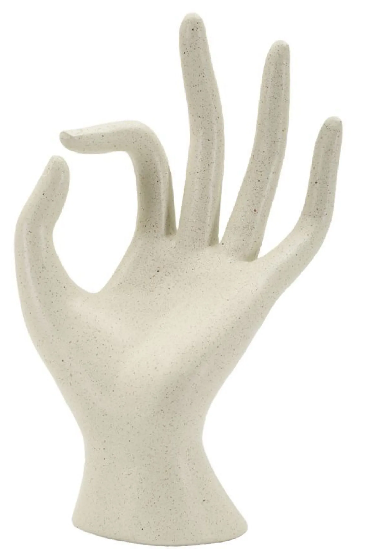 Sculpture main OK Stons finition minérale beige
