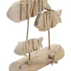 Sculpture poisson en bois massif socle bois naturel