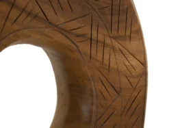 Sculpture ronde Teck recyclé motifs irréguliers