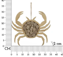 Sculpture suspendue en forme de Crabe Bois massif et MDF
