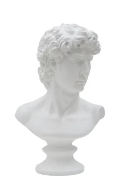 Sculpture tête d'homme en polyrésine blanche