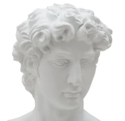 Sculpture tête d'homme en polyrésine blanche
