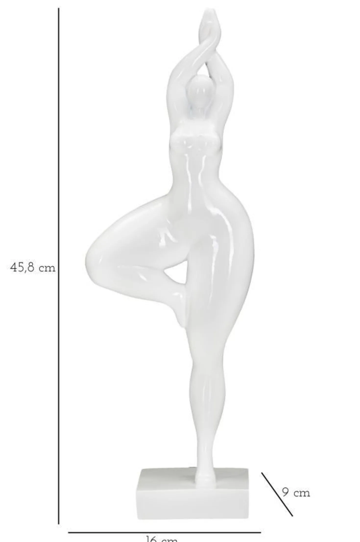 Statue Femme Yoga Polyrésine Blanche