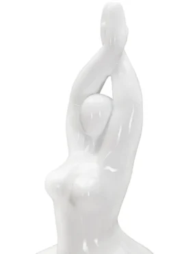 Statue Femme Yoga Polyrésine Blanche