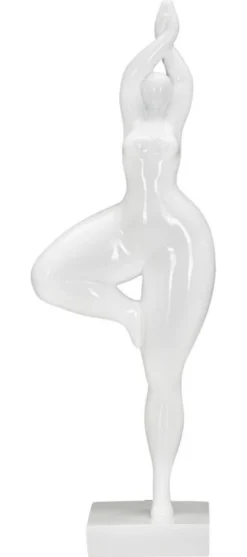 Statue Femme Yoga Polyrésine Blanche