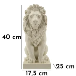 Statue Lion Leone Stons en Résine Beige