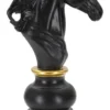 Statuette Design Cavalier Noir et Or Polyrésine